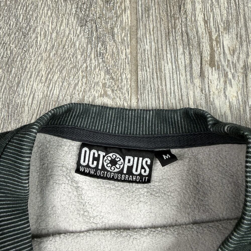 OCTOPUS Brand Crewneck Blurred Vision Long Sleeve Mens Size Medium Made In Italy - Picture 3 of 5